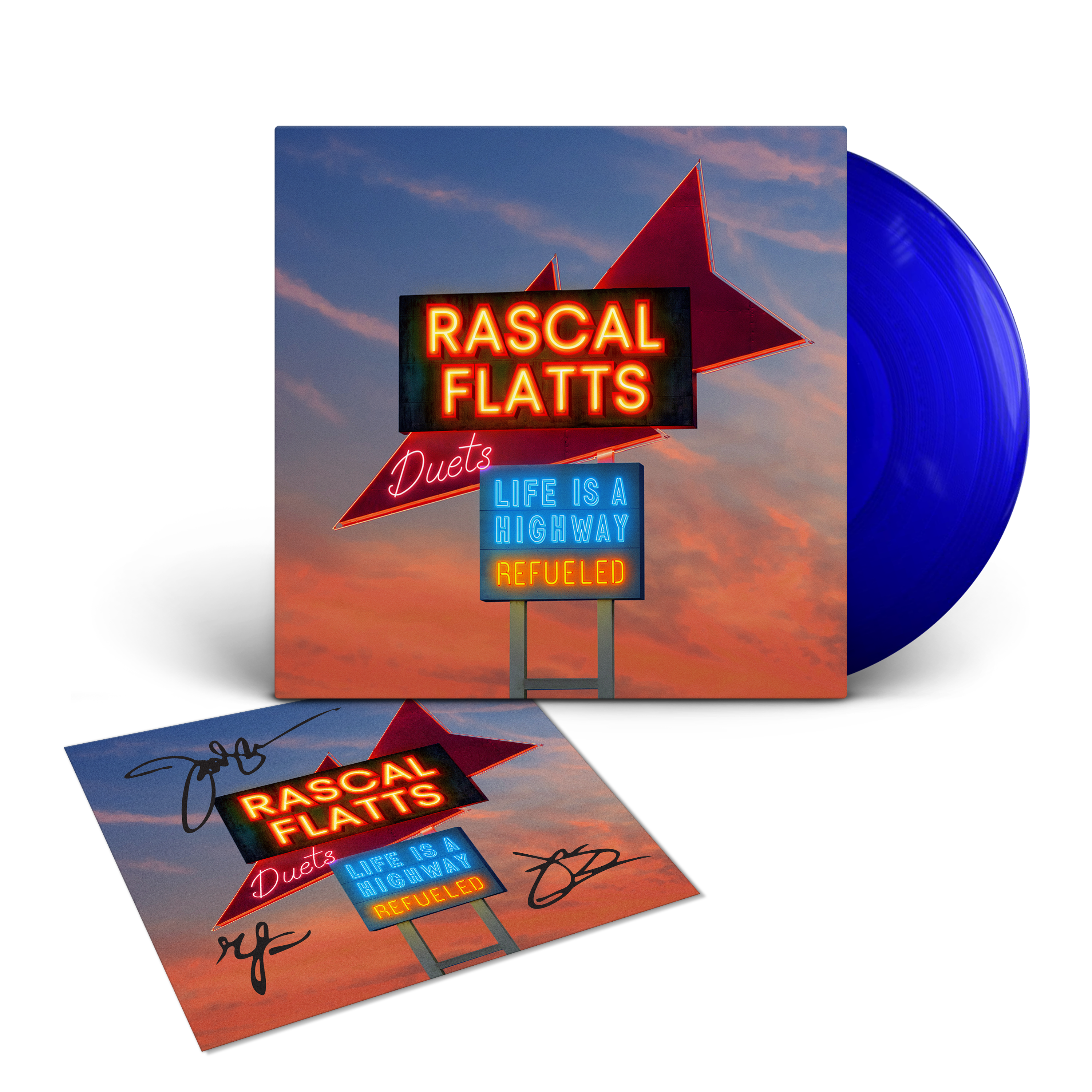 Life Is A Highway: Refueled Duets D2C Exclusive Signed LP Electric (Transparent Blue)
